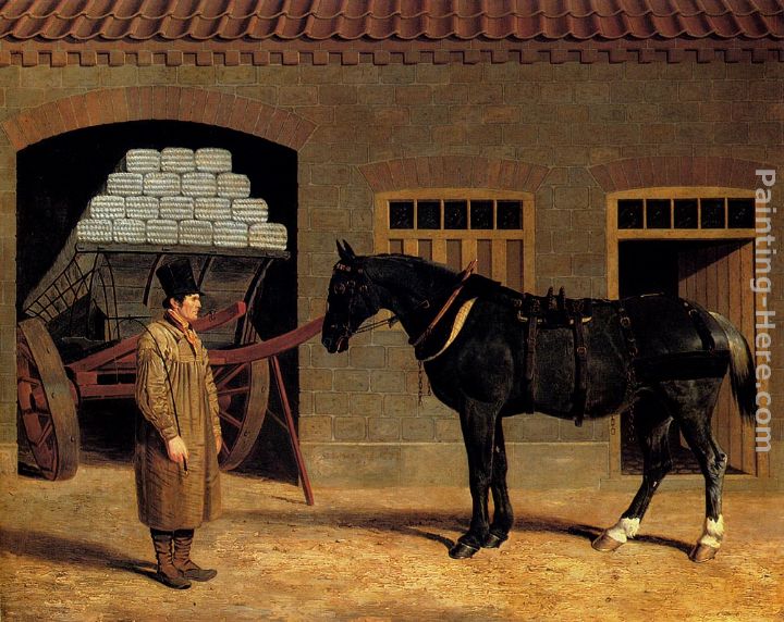 A Cart Horse And Driver Outside A Stable painting - John Frederick Herring Snr A Cart Horse And Driver Outside A Stable art painting